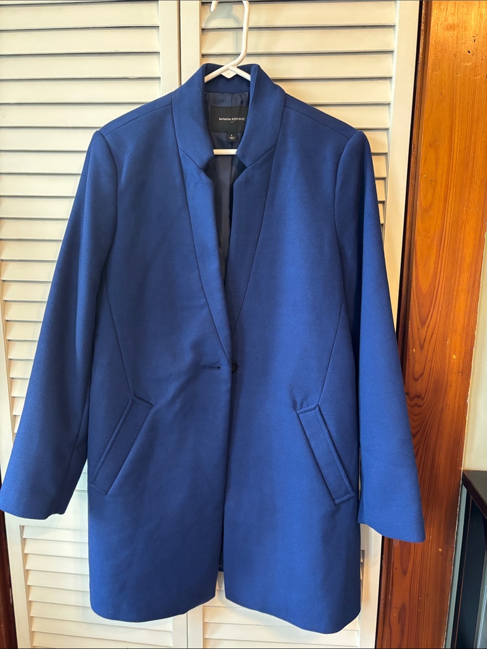 Banana Republic Women's Cobalt Blue Single-Button Coat